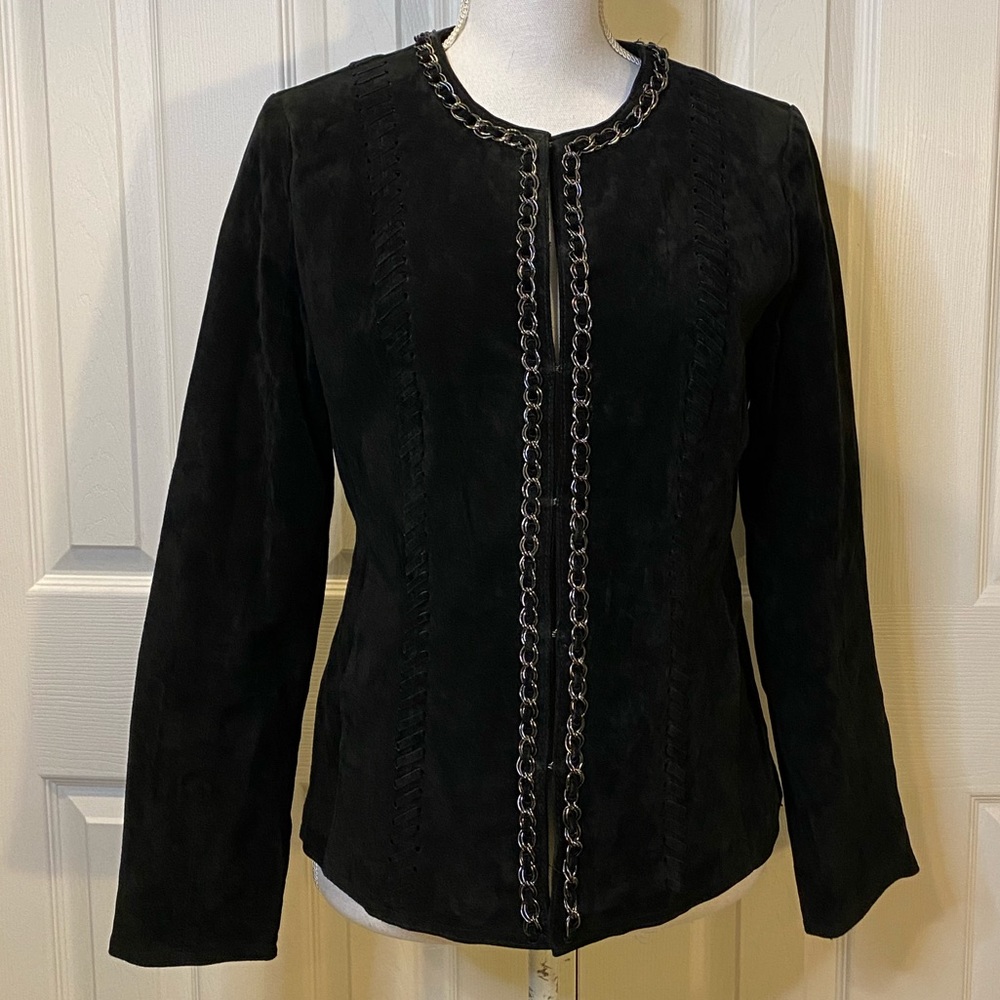 Hal Rubinstein black suede jacket size M